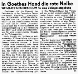 Thüringer Tagblatt, Weimar, 22. November 1989